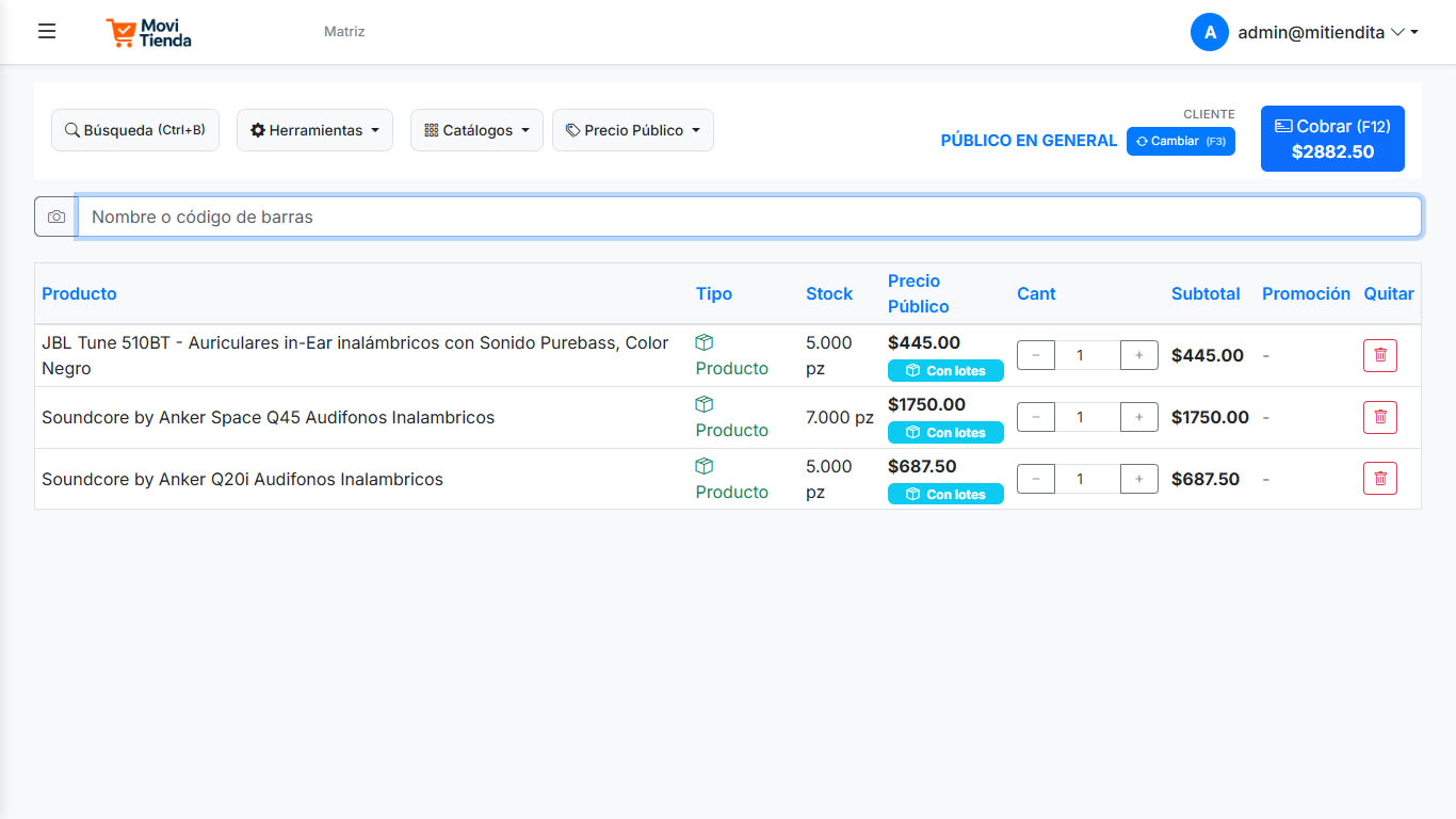 Punto de venta de MoviTienda
